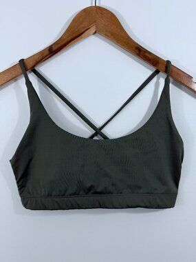 Savvi Fit Olive Green Low Impact Cross-Back Sports Bra Size S